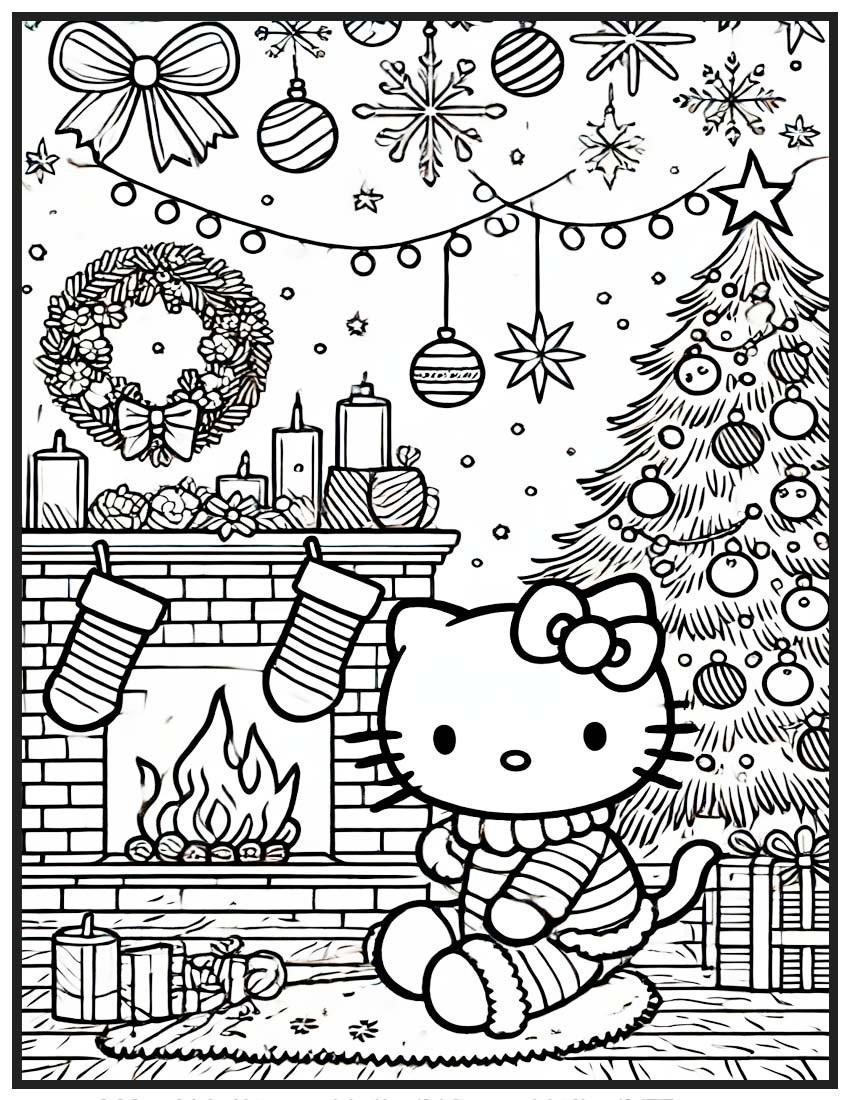 Christmas hello kitty printable