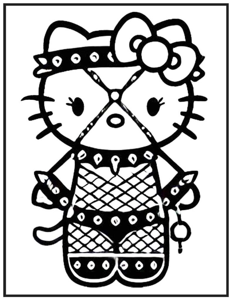 Hello Kitty Dominatrix Desire Coloring Page