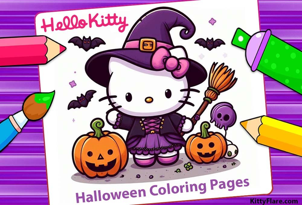 Hello Kitty Halloween Coloring Pages