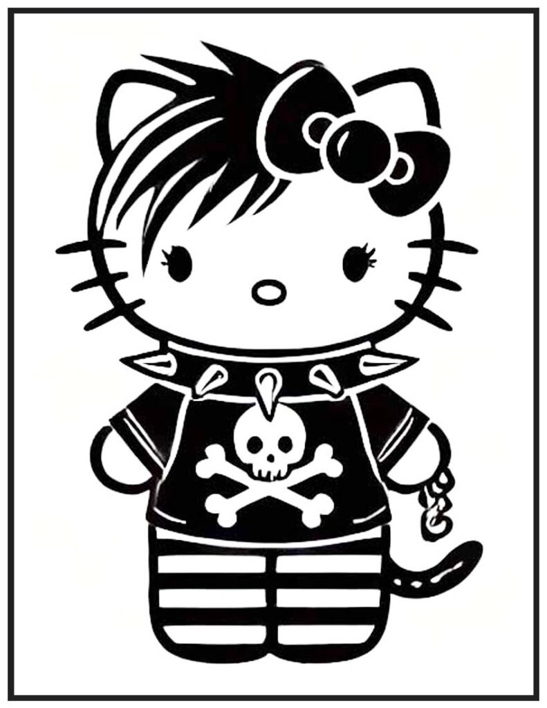 Hello Kitty Punk Rebellion Coloring