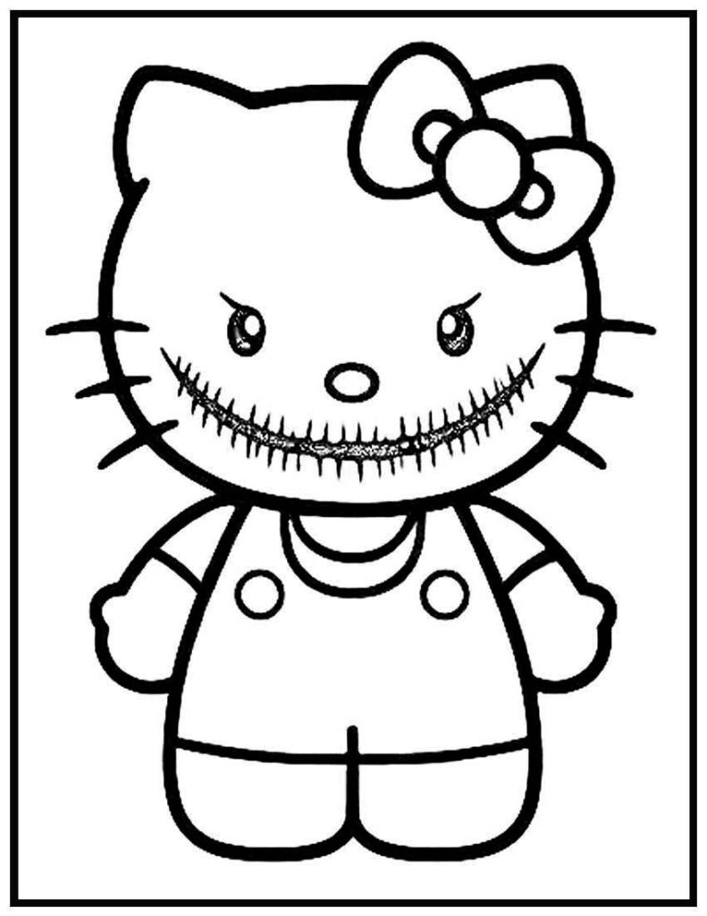 Hello Kitty Sinister Smile Coloring Page