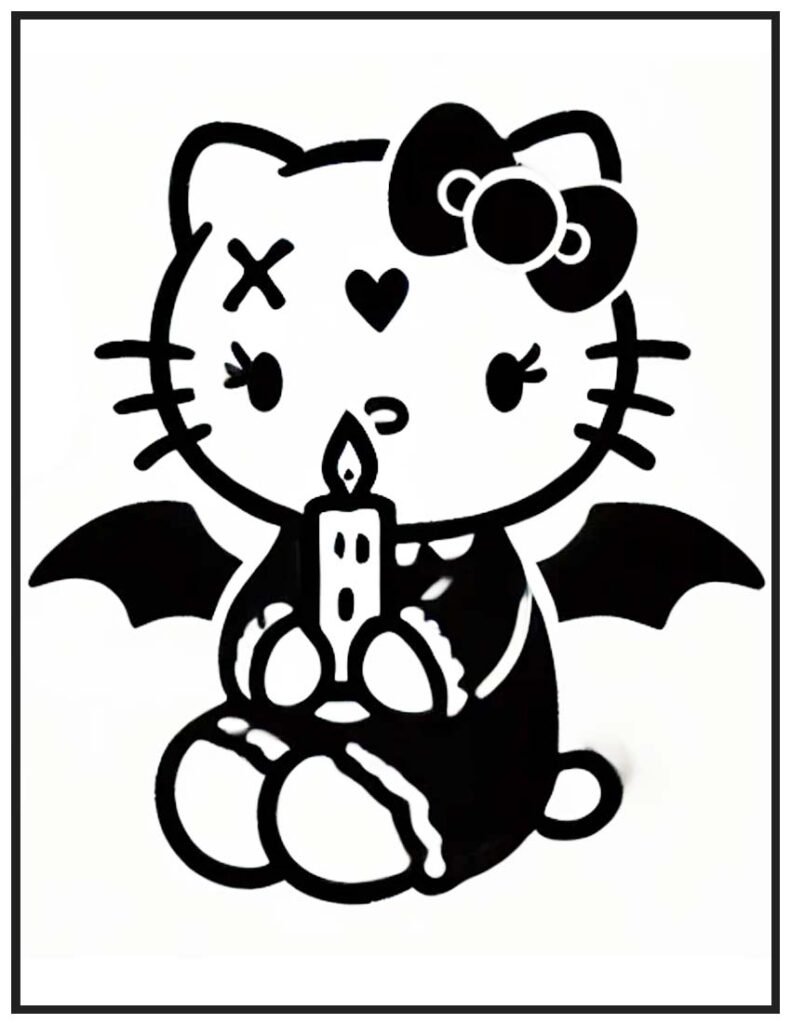 Hello Kitty Wicked Wish Coloring Page