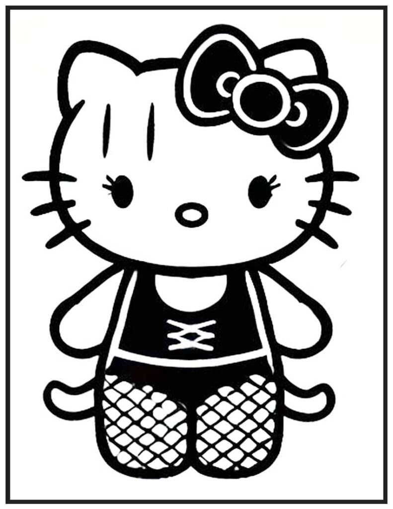 Hello Kittys Rebellious Spirit Coloring Page